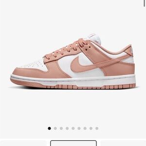 White and Rose NIKE dunk low sneakers